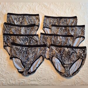 Cacique women's size 14/16 No Show Full Brief, 7 pairs black/white NOT Lace NWOT
